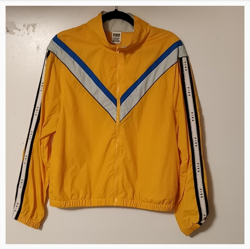 #17 PINK Victoria's Secret yellow windbreaker
